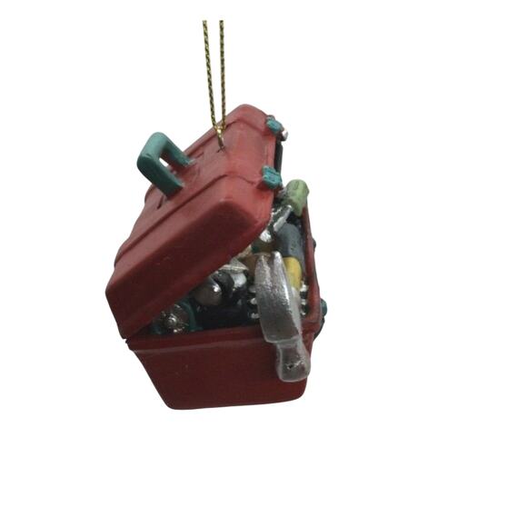 Red Tool Box Christmas Tree Ornament Carpenter Builder Woodworker Handyman - Picture 5 of 6